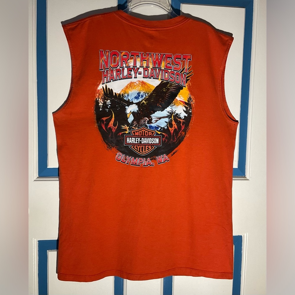 Harley-Davidson Men’s Sleeveless Tank Top Size XL Northwest Harley-D Olympia WA - Picture 2 of 7